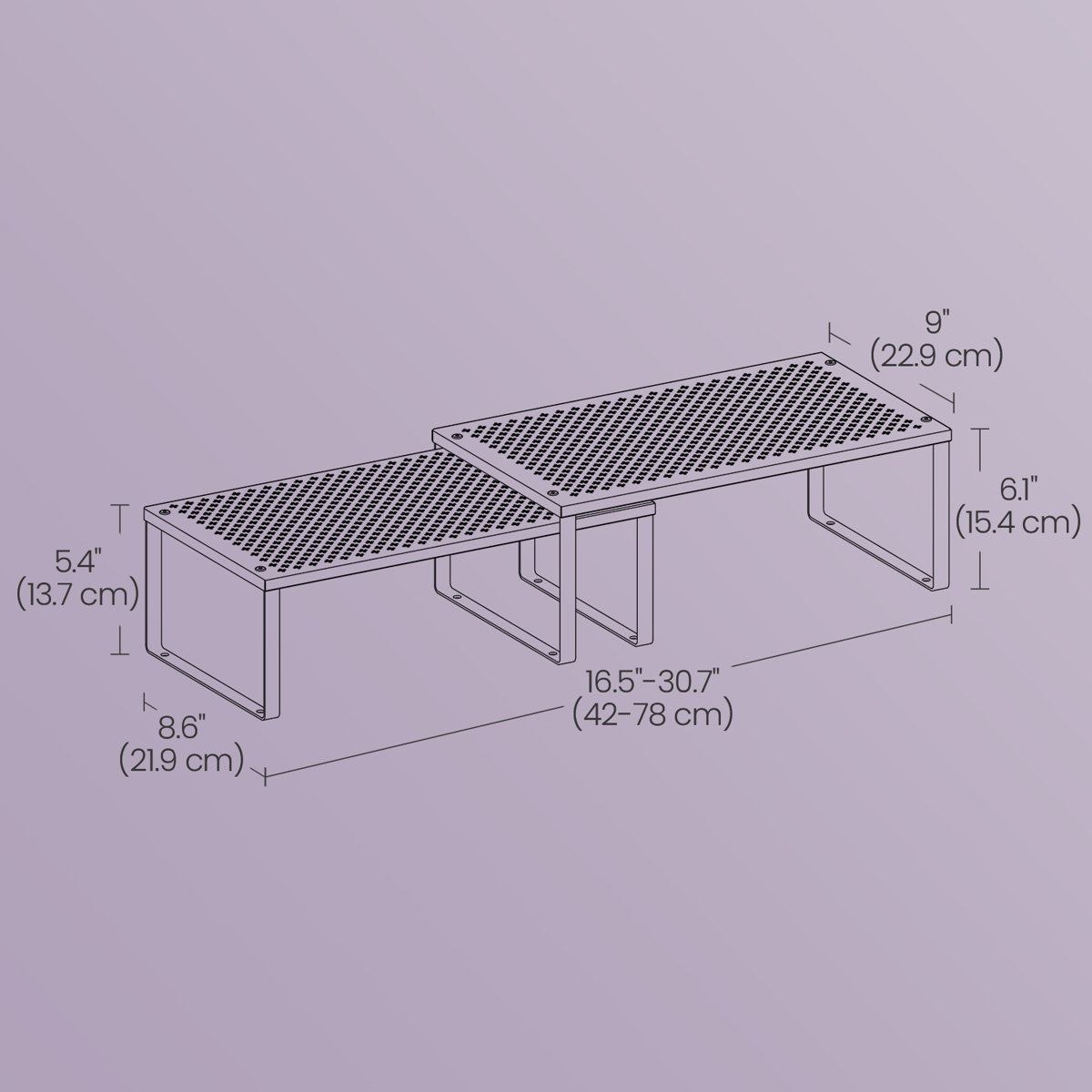 Stackable Cabinet Organizer Shelf (Set Of 2)